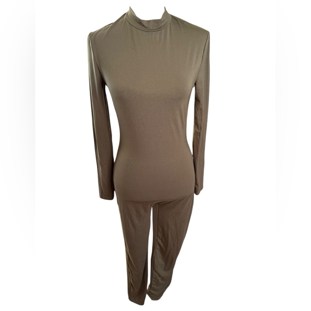 SHEIN Olive Green Long Sleeve Jumpsuit - Picture 2 of 5